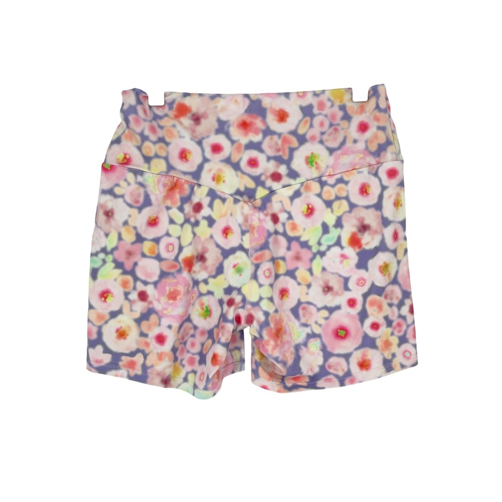SHEIN Athletic Shorts Multicolor Floral High Waisted V-Back‎ Large - Picture 2 of 6